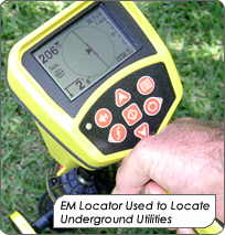 EM Locator used to locate underground utilities.